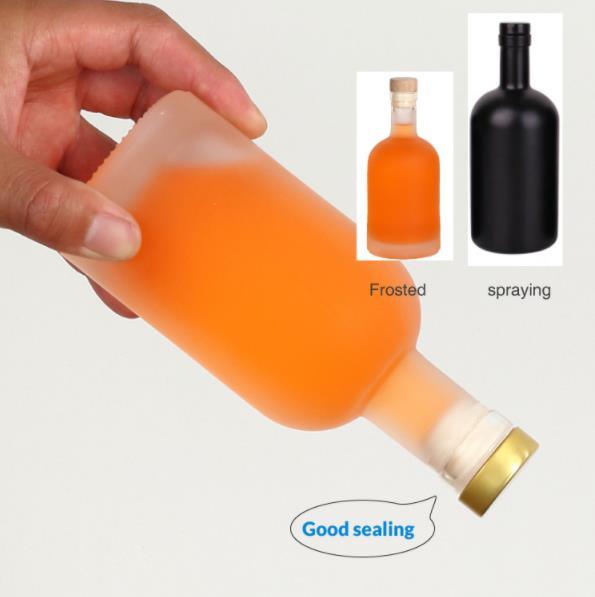 Preço barato750ml Flint Glass Liquor Bottles Custom Printed For Cocktail whisky rum 3