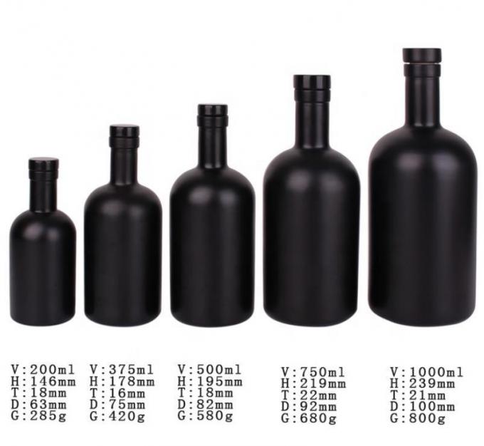 Preço barato750ml Flint Glass Liquor Bottles Custom Printed For Cocktail whisky rum 2