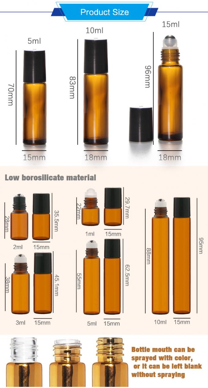 Deodorante em rolos em garrafas de vidro de 10 ml com tampa de parafuso 0