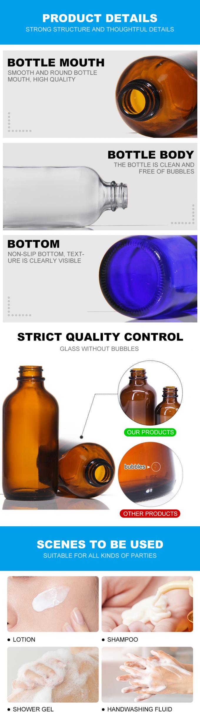 50 ml 100 ml Mini Ambar Botalhas de Loção de Vidro Dispensador de Sabão a Granel 1