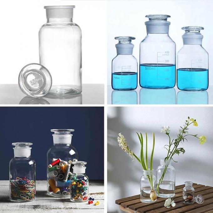 Ambre de Boca Larga Botalhas de Vidro de Medicamento para pílulas Reagente Químico 250 ml 500 ml 2