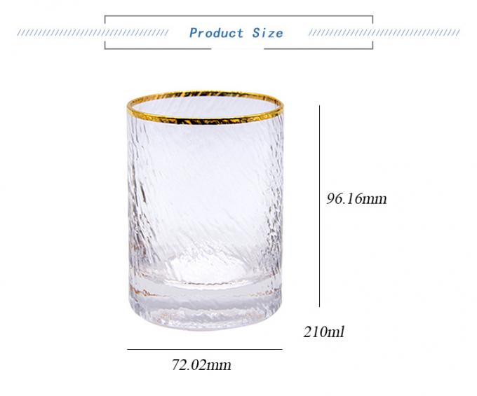 7oz 8oz de vidro de uísque de cristal personalizado com borda de ouro 0
