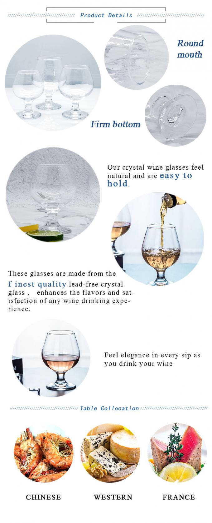 Copo de cristal de vidro de brandy cozido a vapor 1