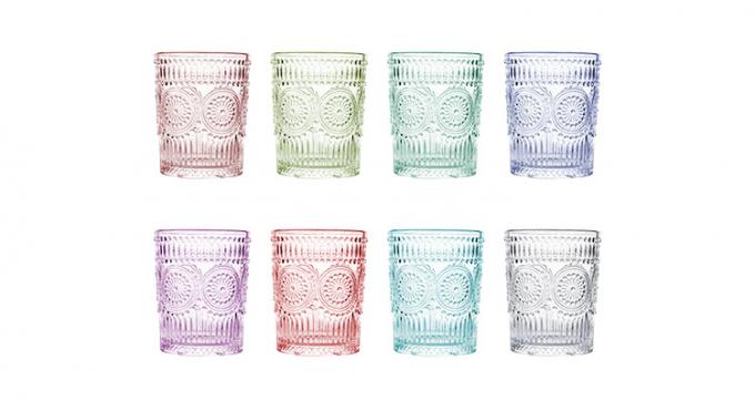 Garrafas de cristal congeladas para beber Sol-flor em relevo para água do café 6