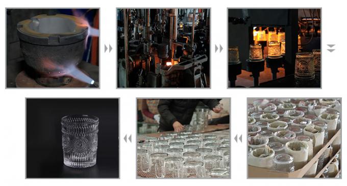 Garrafas de cristal congeladas para beber Sol-flor em relevo para água do café 10