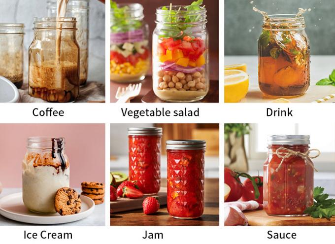 Garrafa de preservação de boca larga de 86 mm Garrafa de vidro Mason Jar para manteiga de amendoim de geleia 3
