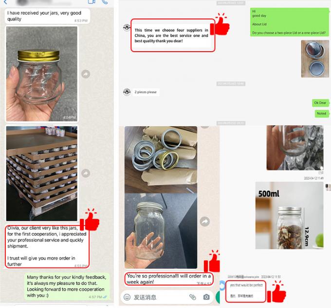 Garrafa de preservação de boca larga de 86 mm Garrafa de vidro Mason Jar para manteiga de amendoim de geleia 9