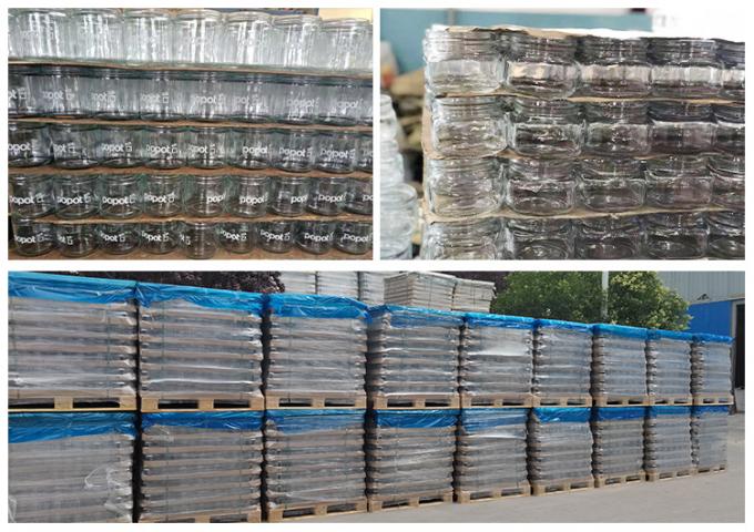 Grade de alimentos redondo transparente de 25 ml a 1000 ml geleia de mel frasco de vidro de armazenamento com tampa hermética de metal 9
