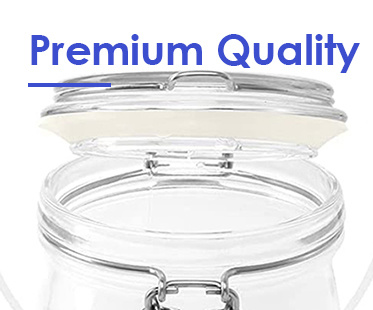 Frascos de vidro de congelamento personalizados Frascos de armazenamento de alimentos herméticos de alvenaria com tampa flip top 3