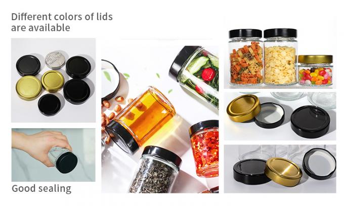 Fabrica de alimentos Utilização 1 oz 4 oz 8 oz Forma redonda recipiente de armazenamento vazio transparente vidro gelatina doce de mel molho Jar 2