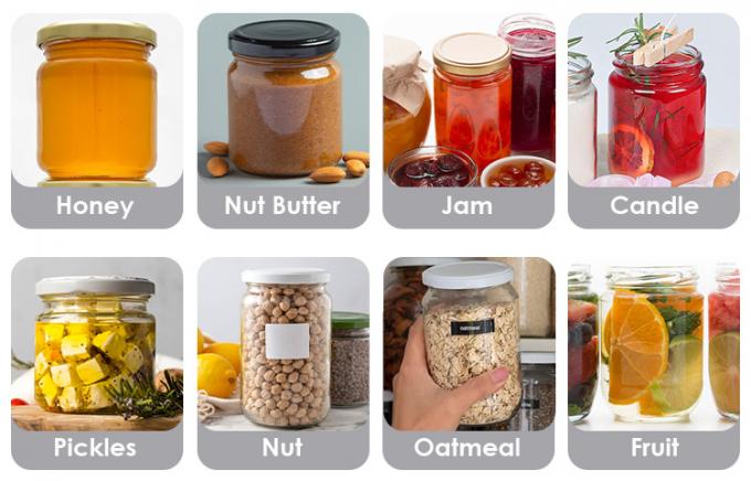 300 ml 200 ml 100 ml Grátis Hexagon Glass Mason Jar Jar Jam Jar Honey Jar Com Fecho de Parafuso Metálico 5