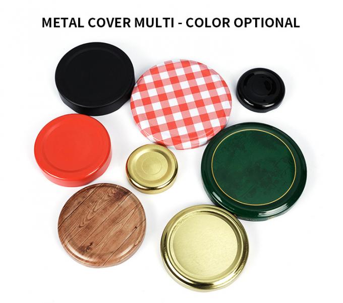 Jar de armazenamento hexagonal vazio recipiente de cozinha de vidro com tampa de metal 3