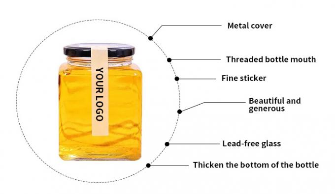 Frascos de vidro vazios para congelamento recipientes de despensa 50 ml quadrado claro 1