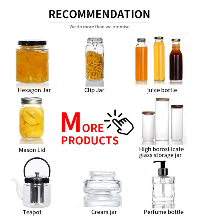 Frascos de vidro vazios para congelamento recipientes de despensa 50 ml quadrado claro 5
