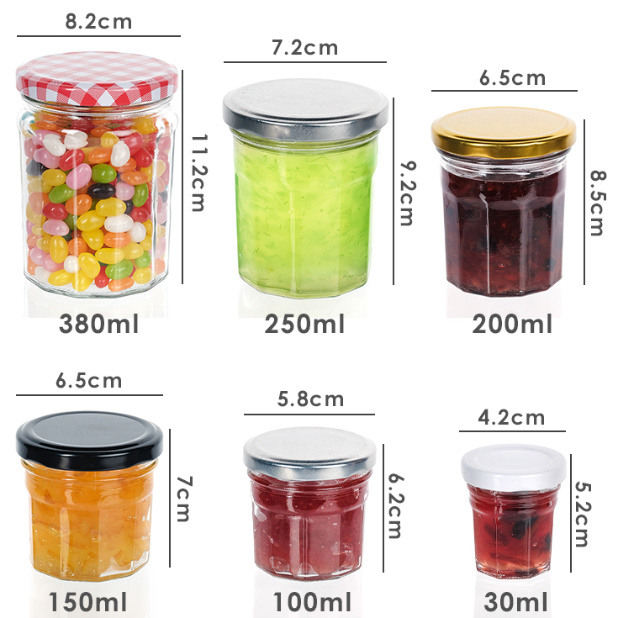 Concha de vidro de armazenamento de mel de alta qualidade customizada 370ml 500ml Para armazenamento 1