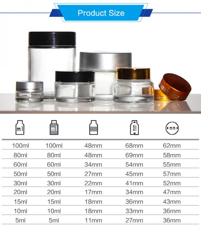 ODM Cosméticos coloridos frascos de creme de vidro com tampa de acacia dourada 1