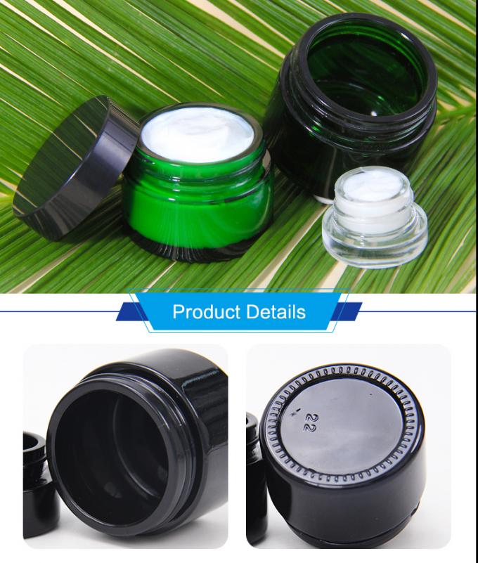 ODM Cosméticos coloridos frascos de creme de vidro com tampa de acacia dourada 0