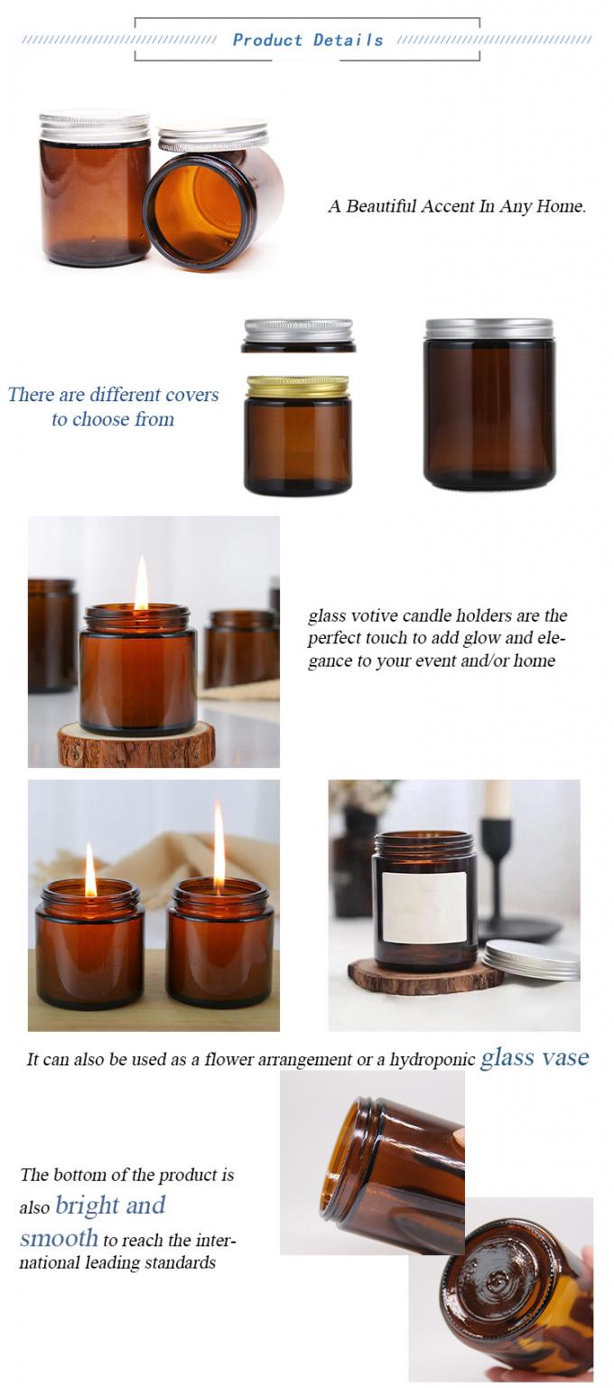 2 oz 9 oz 32 oz Rondas velas de jarro de âmbar em massa personalizáveis 2