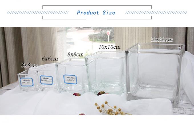 Candeeiras de vidro em relevo retangular 4oz 6oz 8oz 10oz 12oz 1