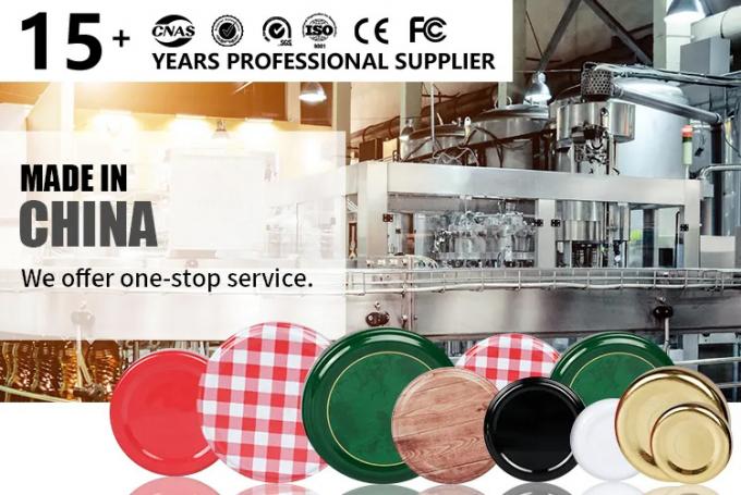 Gráfico de 63 mm 72 mm 82 mm Good Airtight Tinplate Food Storage Jar Coberturas de ferro para garrafa de armazenamento de vidro 0