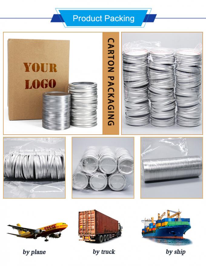 Forma personalizada 70mm 86mm Bulk Regular Silver Tinplate Lug Caps para casa de conservas 3