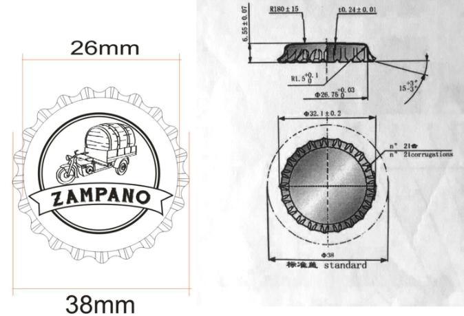 26 mm Garrafa de cerveja preta de vidro tampa de garrafas coroa de metal personalizada 1