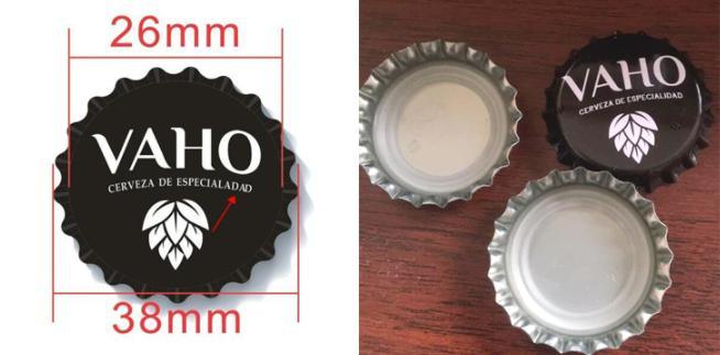 26 mm Garrafa de cerveja preta de vidro tampa de garrafas coroa de metal personalizada 2