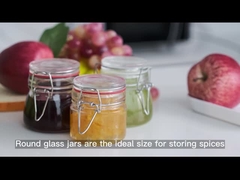 em estoque recipiente de vidro redondo para embalagens alimentares de cozinha