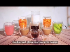 Preço por grosso Garrafa de vidro de parede dupla