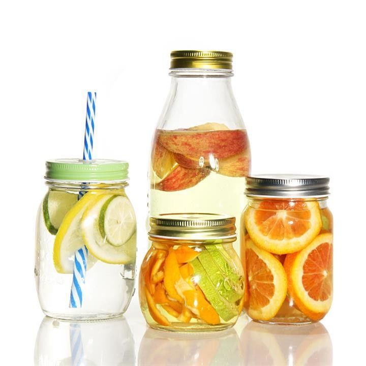 2oz 5oz 8oz 12oz Restaurante Bar Cozinha Geleia de Boca Larga Vidro Mason Jarring Jar com tampa