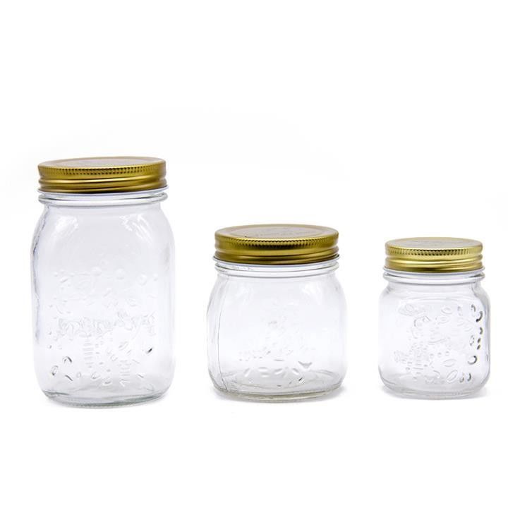 2oz 5oz 8oz 12oz Restaurante Bar Cozinha Geleia de Boca Larga Vidro Mason Jarring Jar com tampa