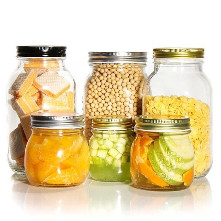 2oz 5oz 8oz 12oz Restaurante Bar Cozinha Geleia de Boca Larga Vidro Mason Jarring Jar com tampa