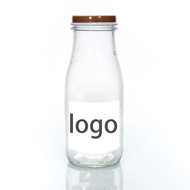 OEM 250 ml 500 ml 1000 ml 2 litros Garrafas de vidro de leite Jar Grade Food Forma redonda