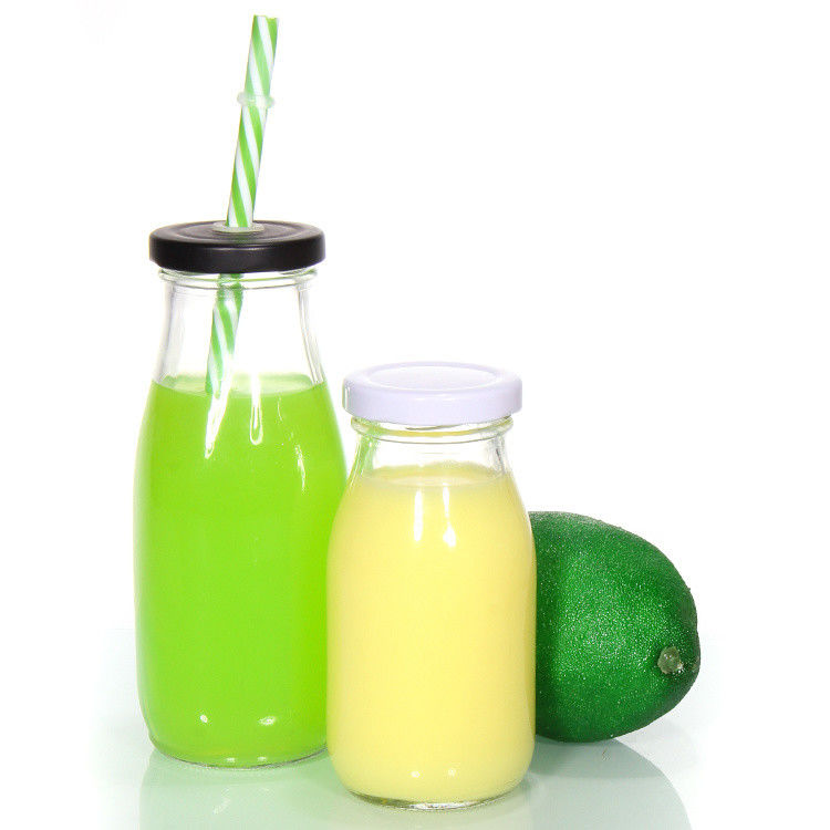 OEM 250 ml 500 ml 1000 ml 2 litros Garrafas de vidro de leite Jar Grade Food Forma redonda