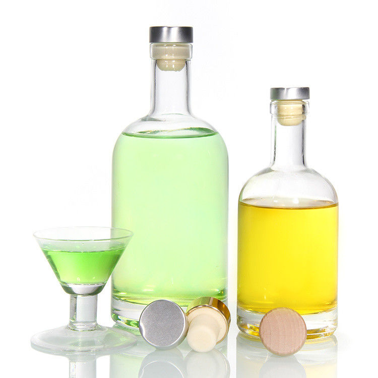 Preço baixo 750 ml Flint garrafa de licor garrafa de vidro oval garrafas de licor claras para uísque