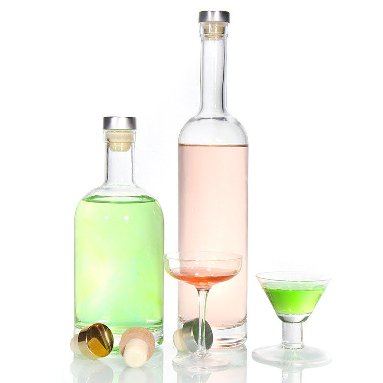 Preço barato750ml Flint Glass Liquor Bottles Custom Printed For Cocktail whisky rum