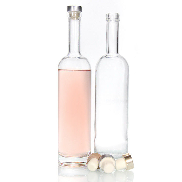 Preço barato750ml Flint Glass Liquor Bottles Custom Printed For Cocktail whisky rum