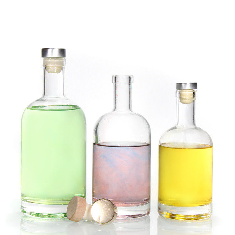 Preço barato750ml Flint Glass Liquor Bottles Custom Printed For Cocktail whisky rum