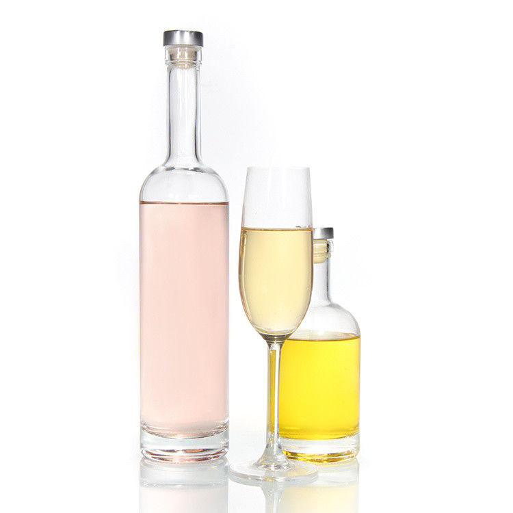 Preço barato750ml Flint Glass Liquor Bottles Custom Printed For Cocktail whisky rum