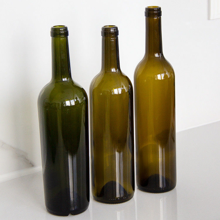 Fábrica vende garrafas de vidro verde escuro e garrafas de vidro de vinho tinto com tampa hermética