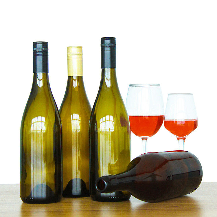 Garrafa de vidro de vinho de Bordeaux de 750 ml vazia com tampa de cortiça de madeira