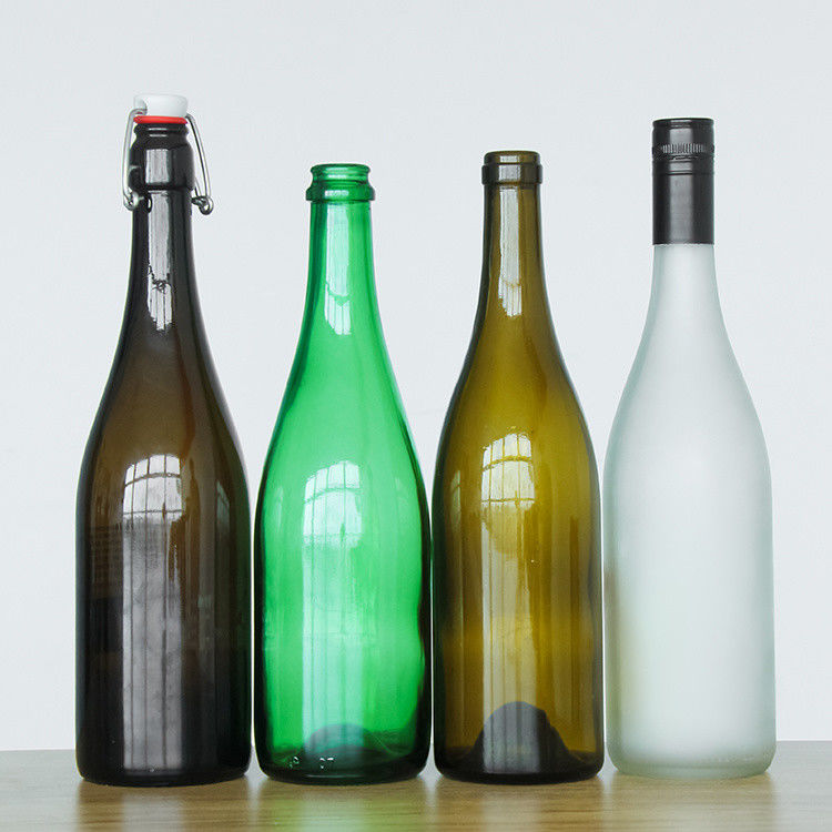 Garrafa de vidro de vinho de Bordeaux de 750 ml vazia com tampa de cortiça de madeira