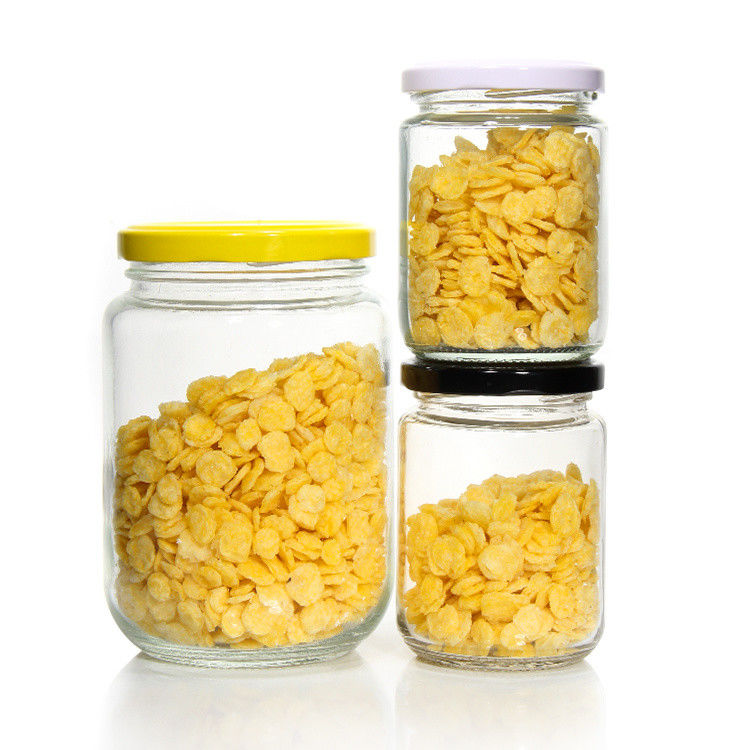 Jarros de especiarias retangulares 4 oz 3 oz congelador de vidro seguro Jarros de armazenamento com tampa de metal
