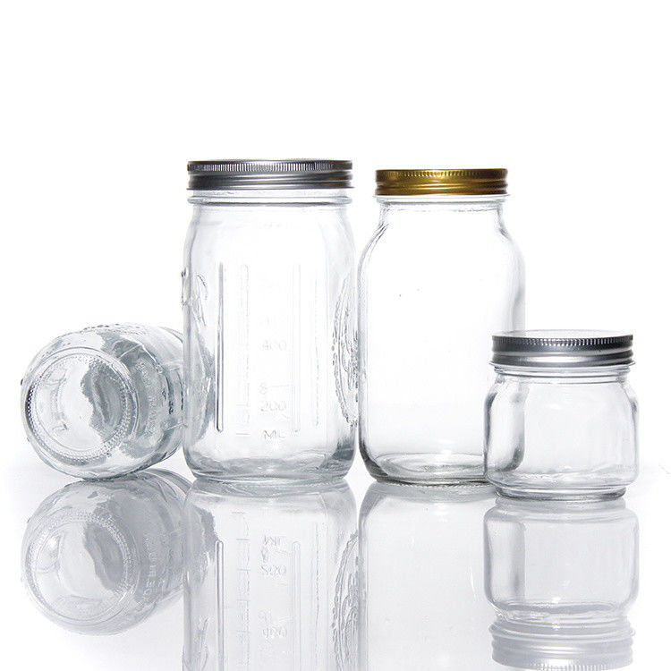 Produzido Vários Tamanhos Custom Cozinha Vidro Armazenamento de Alimentos Vidro Mason Jar Para Biscoitos Especias doces