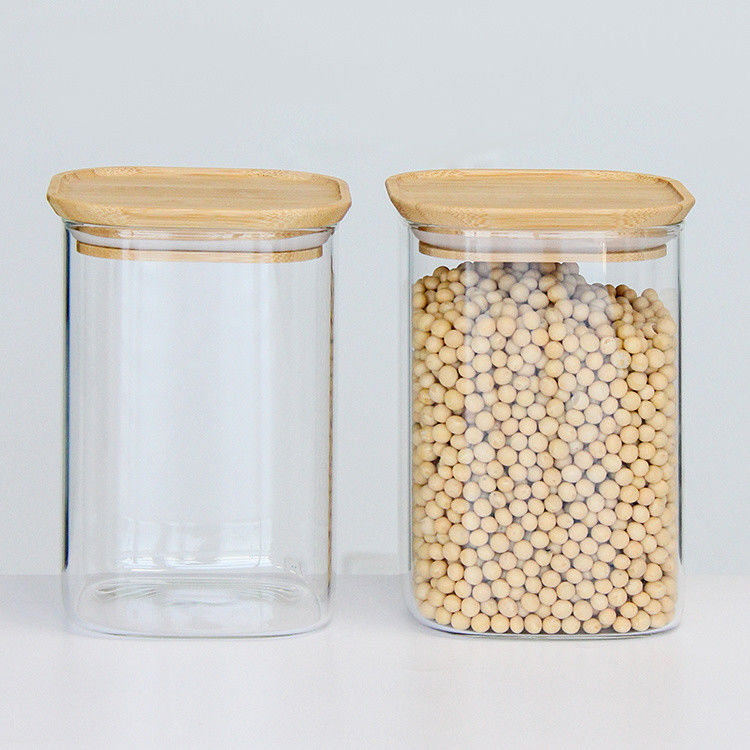 Jarros de vidro de alto borosilicato 300 ml Canisters de cozinha com tampa de cortiça da despensa