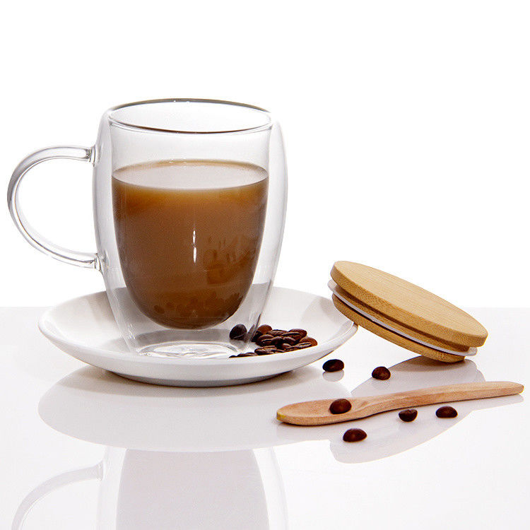 12oz 16oz copos de café com parede dupla Borosilicato Copo de chá de vidro para churrasco