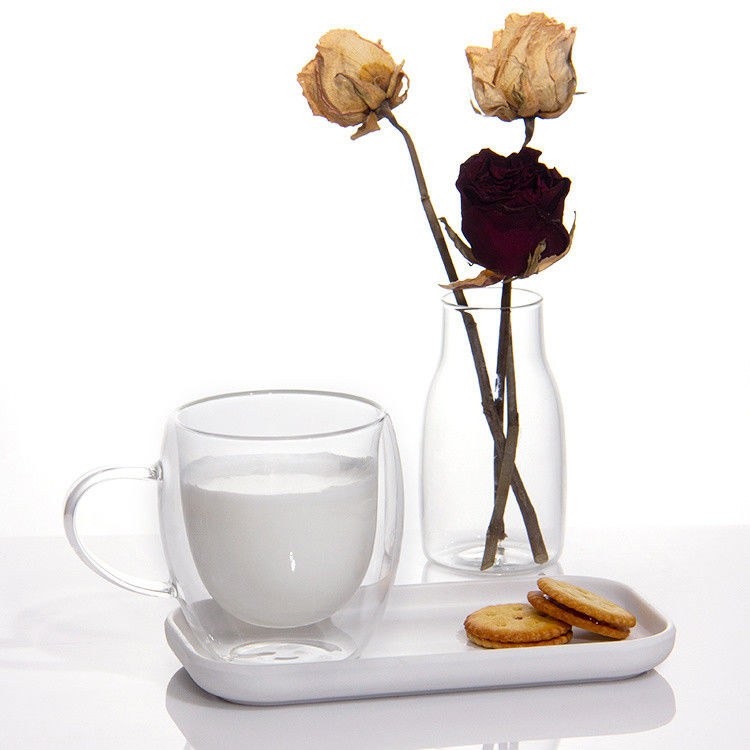 12oz 16oz copos de café com parede dupla Borosilicato Copo de chá de vidro para churrasco