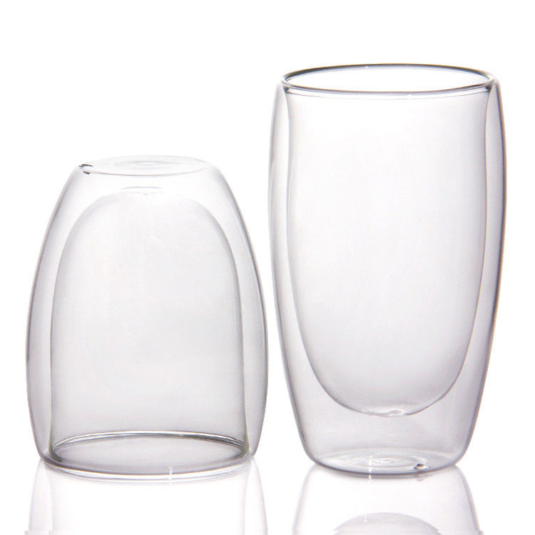 12oz 16oz copos de café com parede dupla Borosilicato Copo de chá de vidro para churrasco