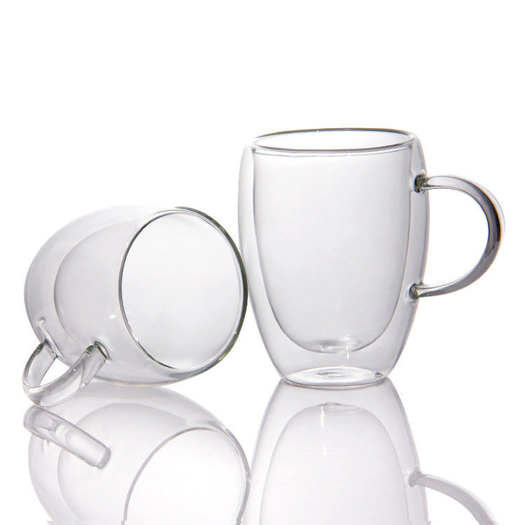 12oz 16oz copos de café com parede dupla Borosilicato Copo de chá de vidro para churrasco