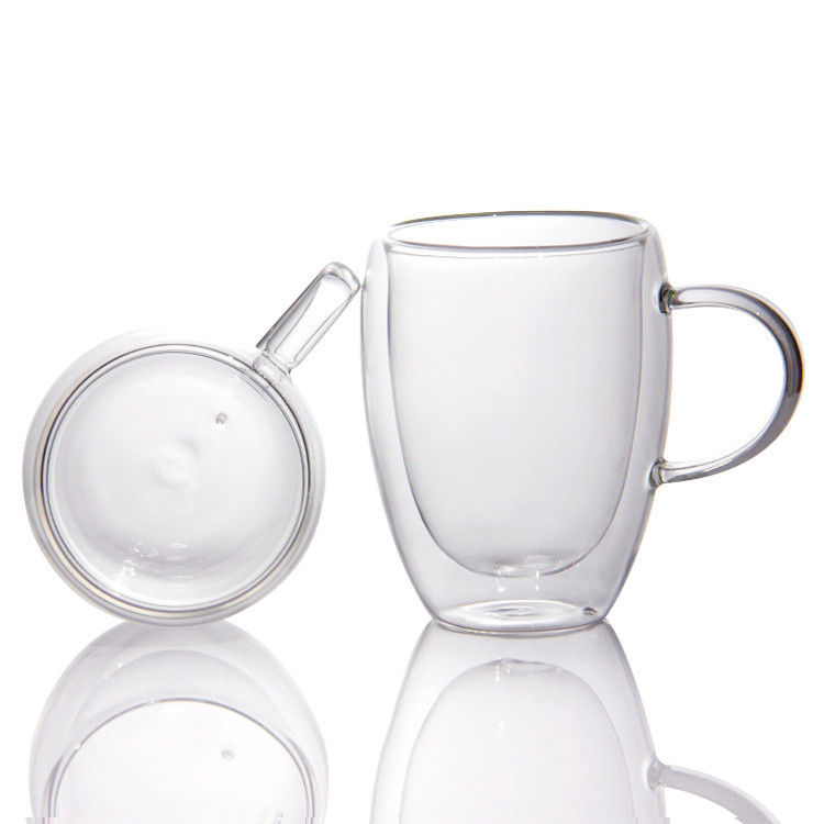 12oz 16oz copos de café com parede dupla Borosilicato Copo de chá de vidro para churrasco